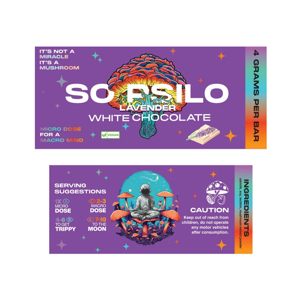 So Psilo Chocolate Bars - Vegan Lavender White Chocolate 4g